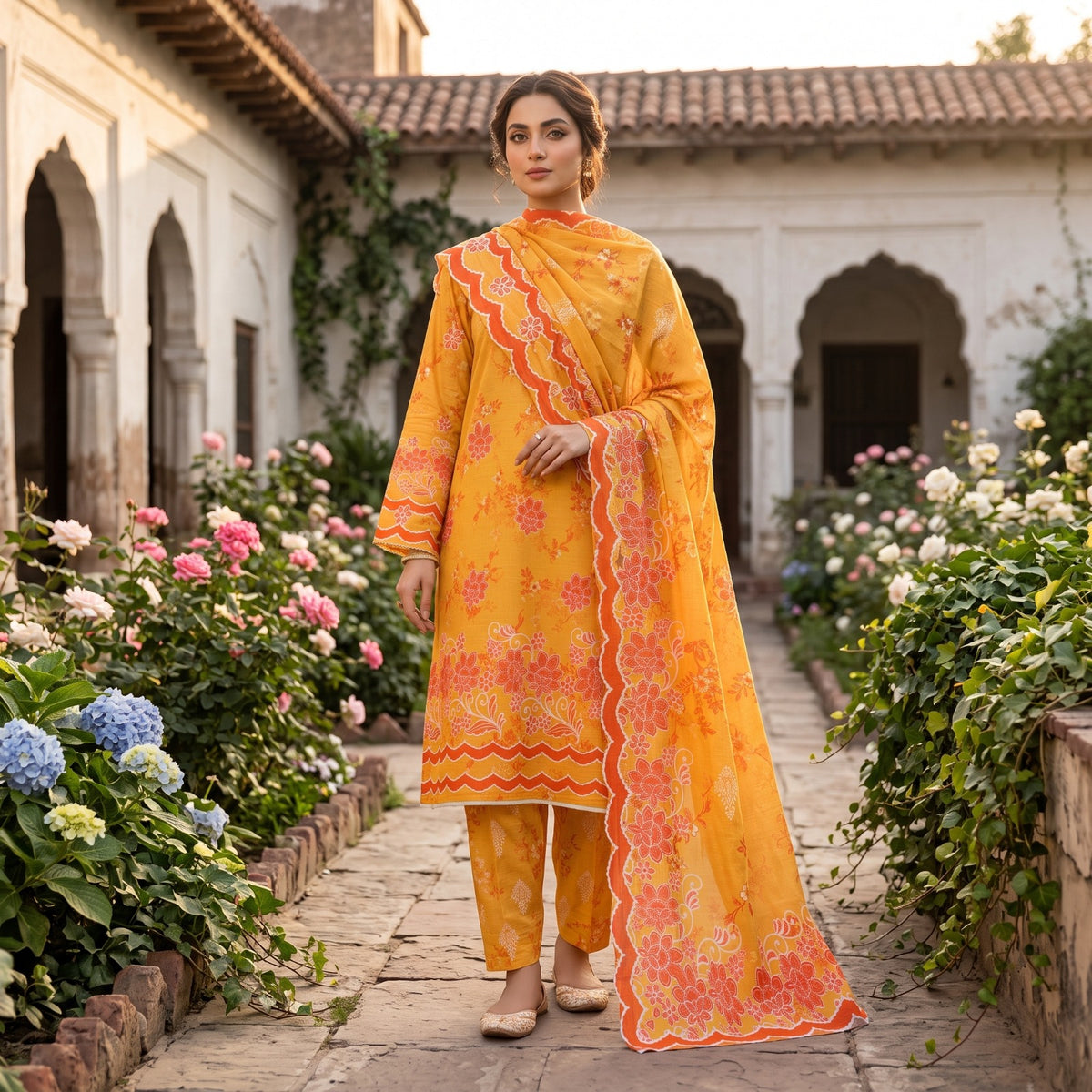 Zeenat 3PC Digital Printed Lawn Suit by Mahposh-D05