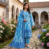 Zeenat 3PC Digital Printed Lawn Suit by Mahposh-D07