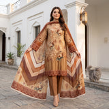 Zahra 3PC Classic Viscose Printed Suit by Mahposh-D10