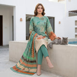 Zahra 3PC Classic Viscose Printed Suit by Mahposh-D11