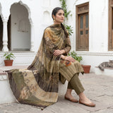 Zahra 3PC Classic Viscose Printed Suit by Mahposh-D12