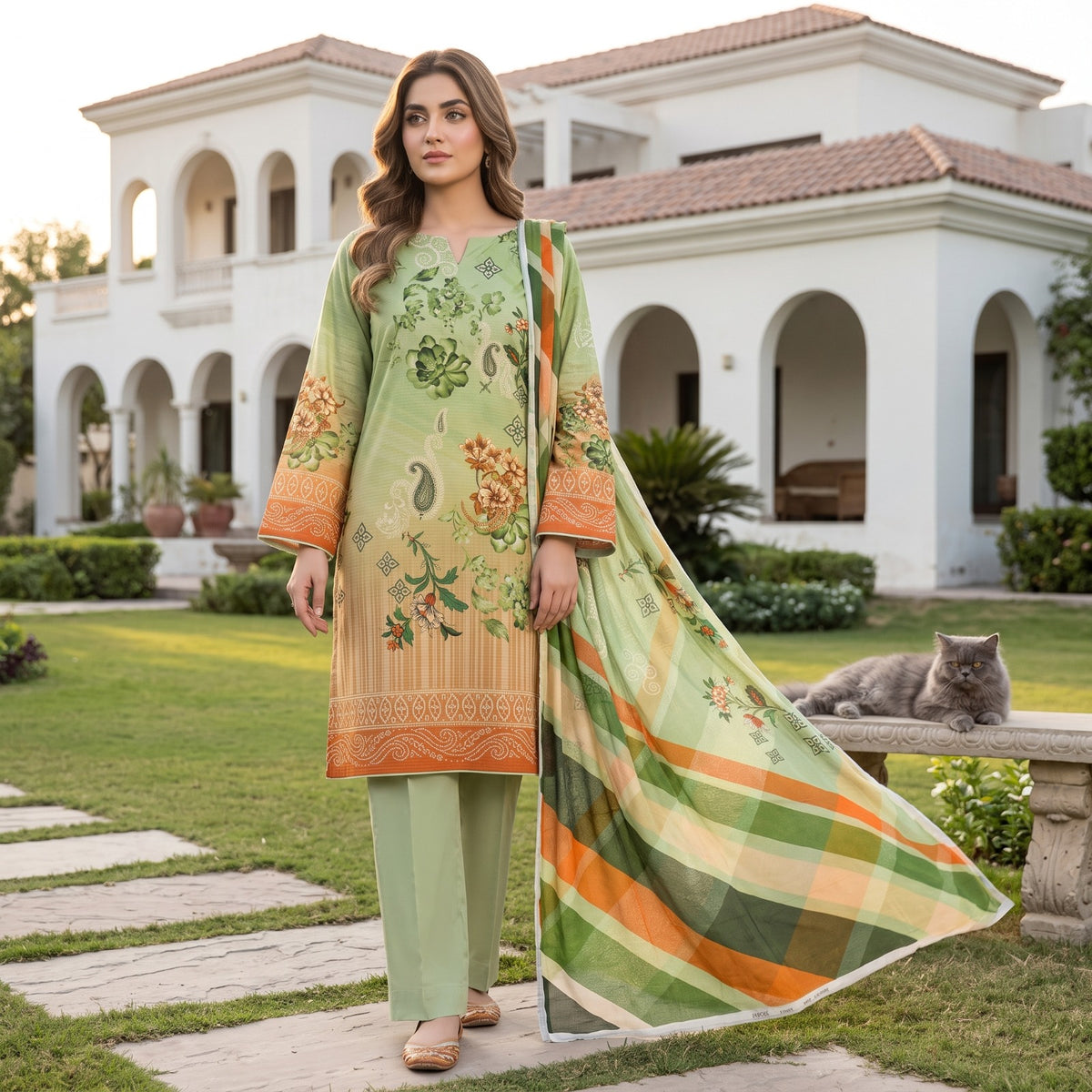 Zahra 3PC Classic Viscose Printed Suit by Mahposh-D13