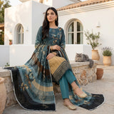 Zahra 3PC Classic Viscose Printed Suit by Mahposh-D17