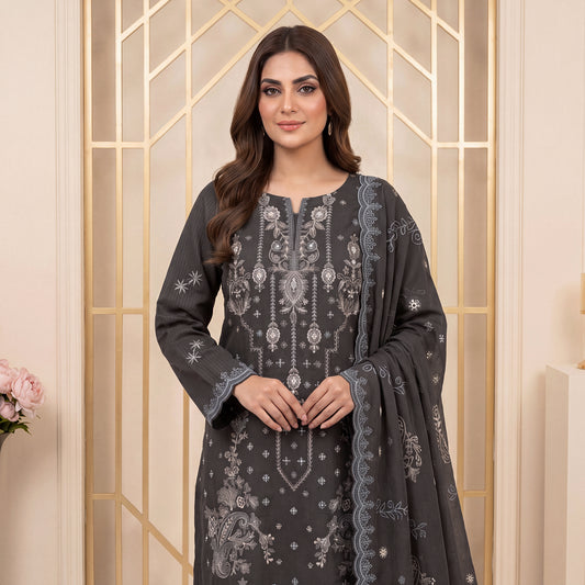 Mahroor by MahPosh Luxury Embroidered Bana Dora 3PC D-01