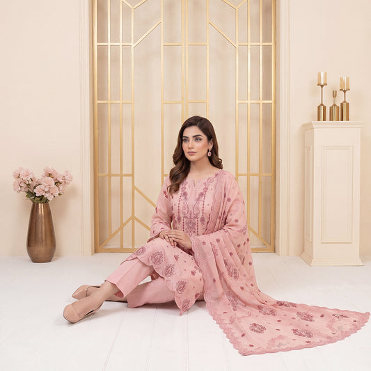 Mahroor by MahPosh Luxury Embroidered Bana Dora 3PC D-02
