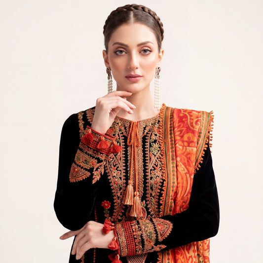 MahPosh Classic Lawn Embroidered 3PC Suit D-1005