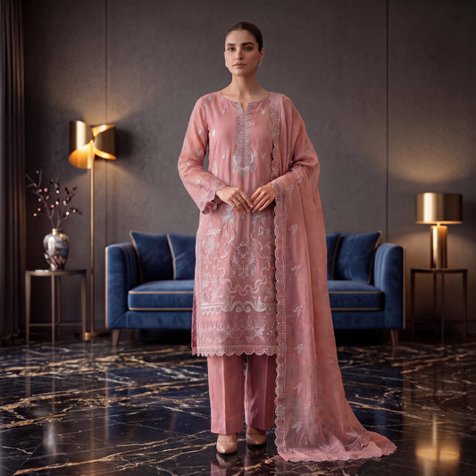 Mah-Noor By MahPosh Premium Doria Lawn Embroidered 3PC D-33