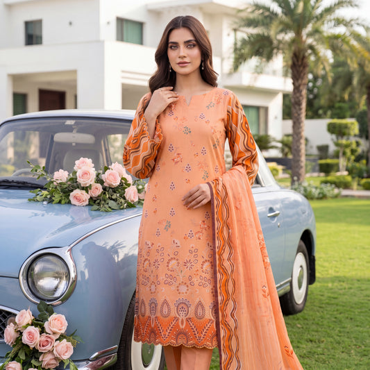 Noor-e-Nazar by MahPosh Print Embroidered Lawn 3PC D-32