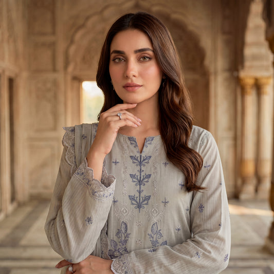 Mah-Noor By MahPosh Premium Doria Lawn Embroidered 3PC D-25
