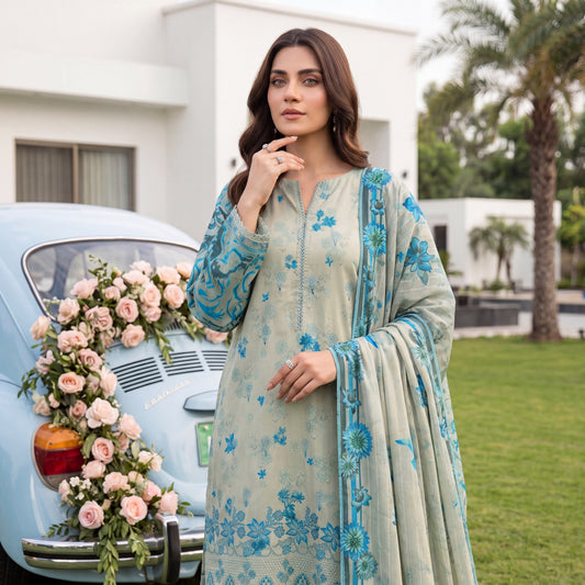 Noor-e-Nazar by MahPosh Print Embroidered Lawn 3PC D-29