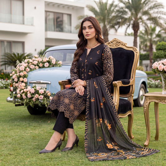 Noor-e-Nazar by MahPosh Print Embroidered Lawn 3PC D-27