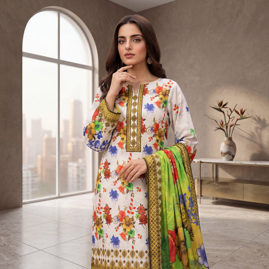 Orang Premium Printed Lawn 3 Piece – D05 Vol-16