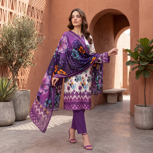Orang Premium Printed Lawn 3 Piece – D05 Vol-16