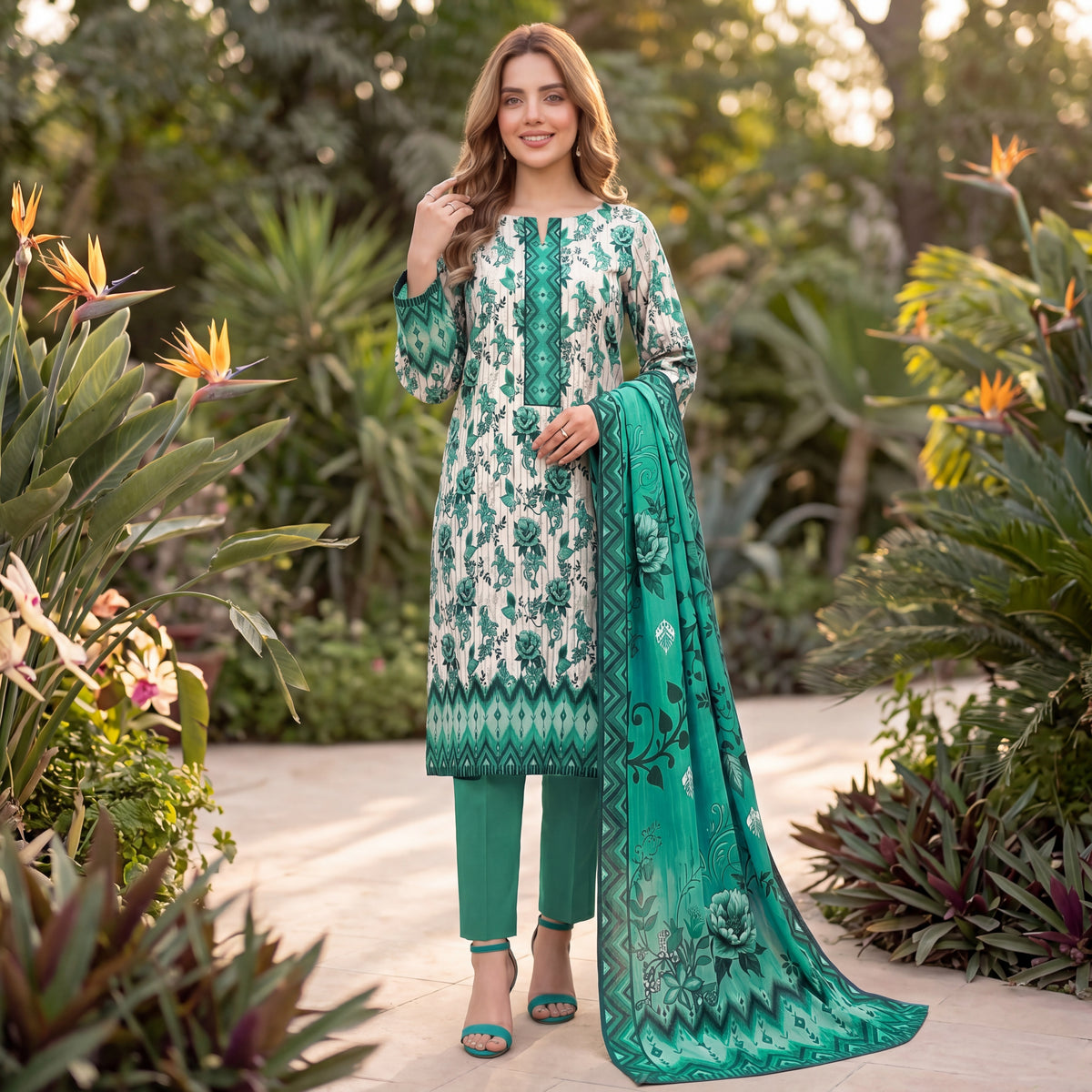 Orang Premium Printed Lawn 3 Piece – D05 Vol-16