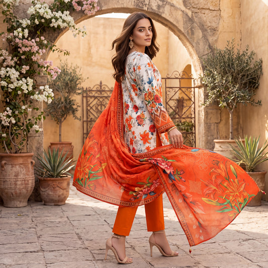 Orang Premium Printed Lawn 3 Piece – D05 Vol-16