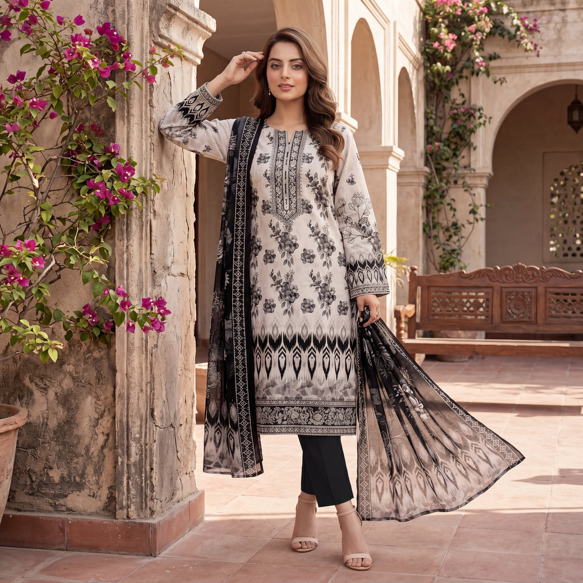 Orang Premium Printed Lawn 3 Piece – D05 Vol-16