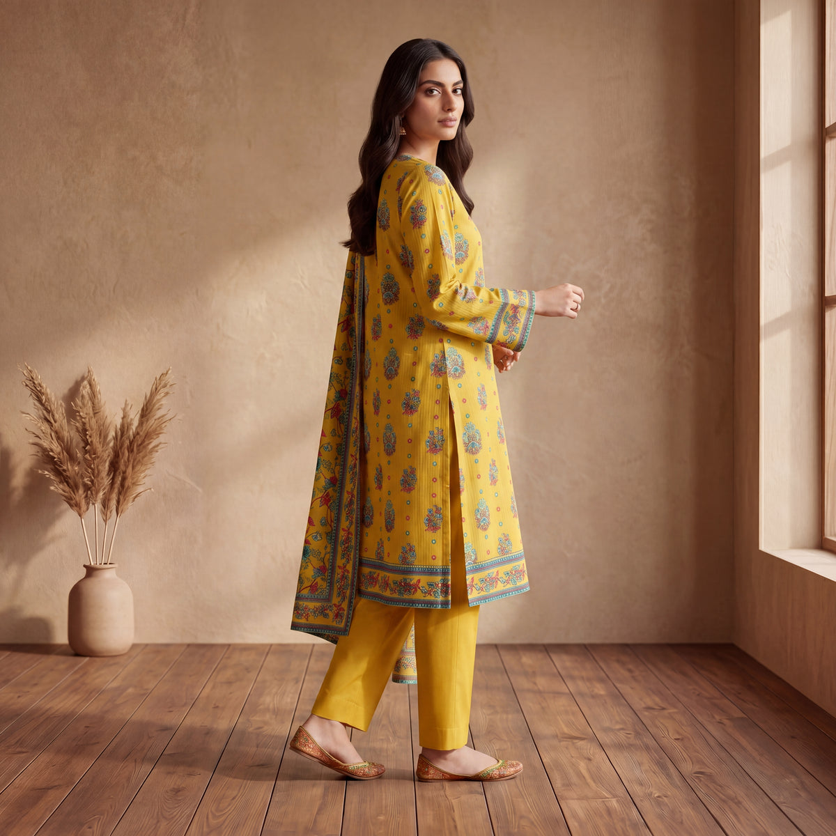 Edenrobe by MahPosh Luxury Printed Lawn 3PC D-32