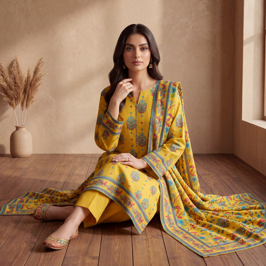 Edenrobe by MahPosh Luxury Printed Lawn 3PC D-32